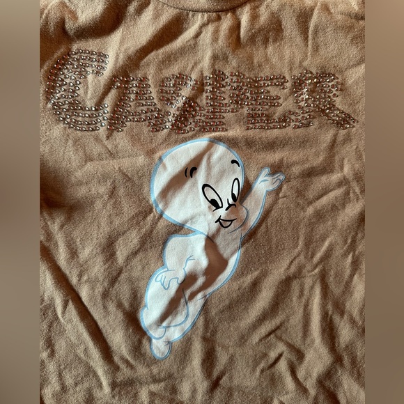 NWT Casper rhinestone embellished crop top T-shirt, size medium 👻 - Picture 3 of 8
